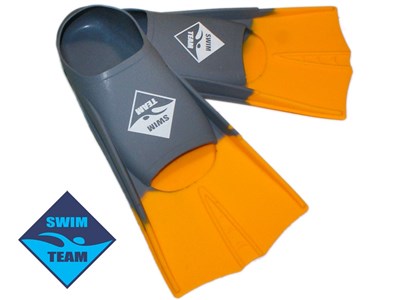 Ласты для бассейна размер 36-38 SWIM TEAM :TE-2737-2  (серо-оранжевый) - фото 1060284282