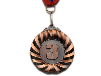 Медаль спортивная с лентой 3 место d - 6,5 см :Е03-3 - фото 1060289293