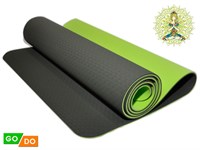 Коврик для йоги и фитнеса GO DO :TPE-6MM  (Зелёный - З+З)
