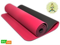 Коврик для йоги и фитнеса GO DO :TPE-6MM  (Красно-черный - К+Ч)