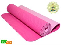Коврик для йоги и фитнеса GO DO :TPE-6MM  (Розовый - Р+МА)