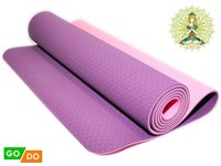 Коврик для йоги и фитнеса GO DO :TPE-6MM  (Фиолетово-розовый - Ф+Ф)