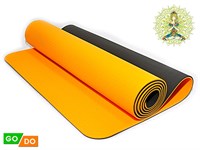 Коврик для йоги и фитнеса GO DO :TPE-6MM  (Черно-оранжевый - Ч+ОРН)