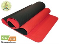 Коврик для йоги и фитнеса перфорированный GO DO :OTPE-6MM  (Красно-чёрный)