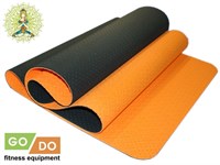 Коврик для йоги и фитнеса перфорированный GO DO :OTPE-6MM  (Оранжево-чёрный)