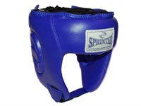 Шлем боксёрский SPRINTER открытый кожзам размер М :15-19:  (Синий)