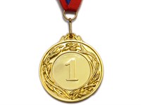 Медаль спортивная с лентой 1 место d - 5,3 см :530-1