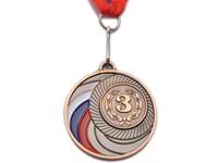 Медаль спортивная с лентой 3 место d - 5 см :1503-3