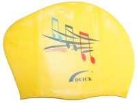 Шапочка для плавання для длинных волос QUICK ноты  (Жёлтый)