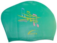 Шапочка для плавання для длинных волос QUICK ноты  (Зелёный)