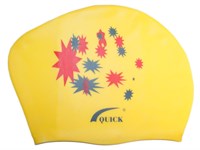 Шапочка для плавання для длинных волос QUICK звёзды  (Жёлтый)