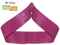 Эспандер-петля GO DO W-Line (5). Цвет: фуксия. Длина в сложенном виде 30,5 см. Ширина 5 см. Толщина 1,1 мм. W-650-1,1